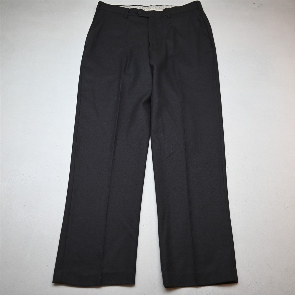 Barry Bricken 36x32 Gray 100% Wool Flannel Flat Front Classic Dress Mens Pants